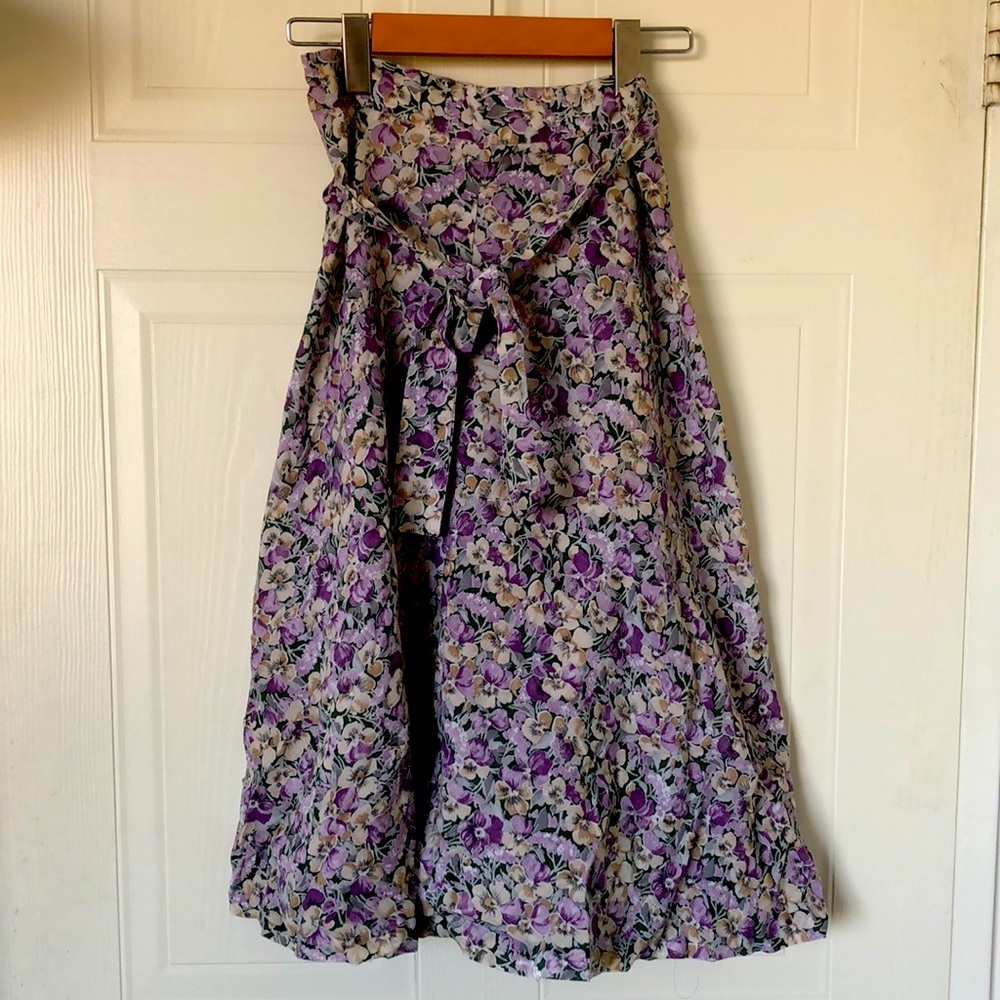 Vintage Floral mid-length Wrap Skirt